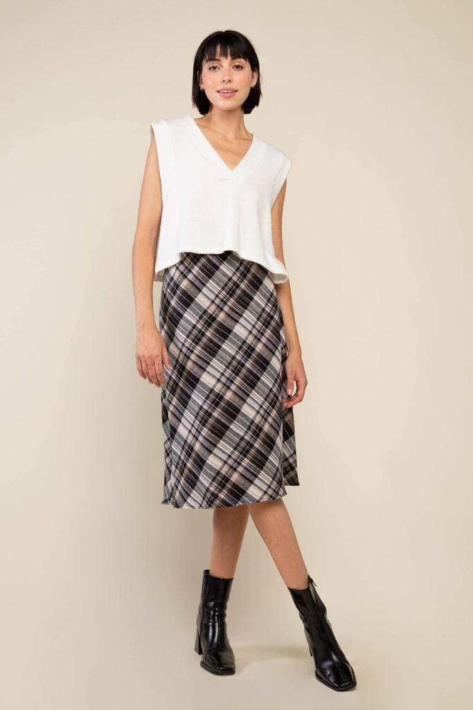 Asher Bias Plaid Skirt (Small - 3X) - Hyperbole