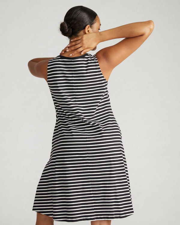 Bay Breton Stripe Sleeveless Dress - Black/White Stripe (00 - 40) - Hyperbole