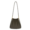 Carrie Pleated Vegan Shoulder Bag - Brick Red - Hyperbole