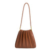 Carrie Pleated Vegan Shoulder Bag - Brick Red - Hyperbole