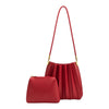 Carrie Pleated Vegan Shoulder Bag - Brick Red - Hyperbole