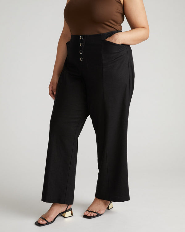 Coastal Linen Pants - Black (sizes 00 - 40) - Hyperbole