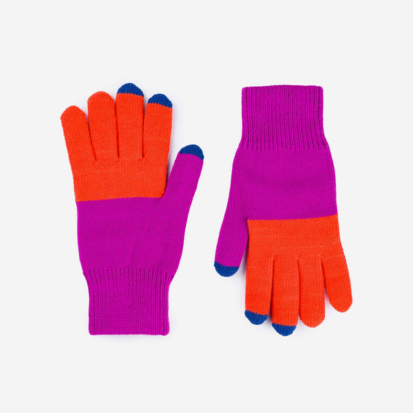 Colorblock Knit Touchscreen Gloves - Hyperbole