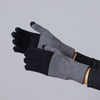 Colorblock Knit Touchscreen Gloves - Black Grey - Hyperbole