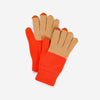 Colorblock Knit Touchscreen Gloves - Camel Poppy - Hyperbole