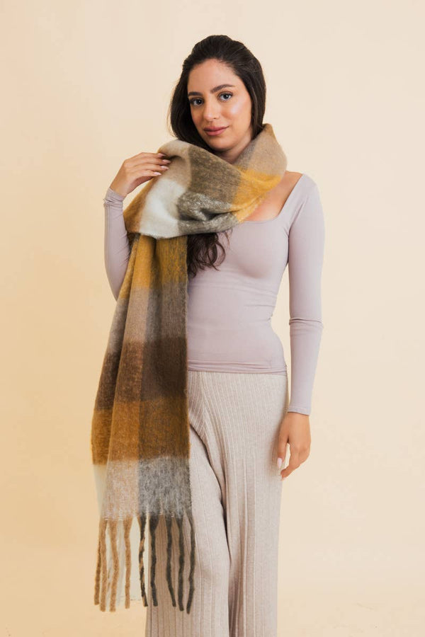 Cozy Oversized Fringe Scarf - Hyperbole