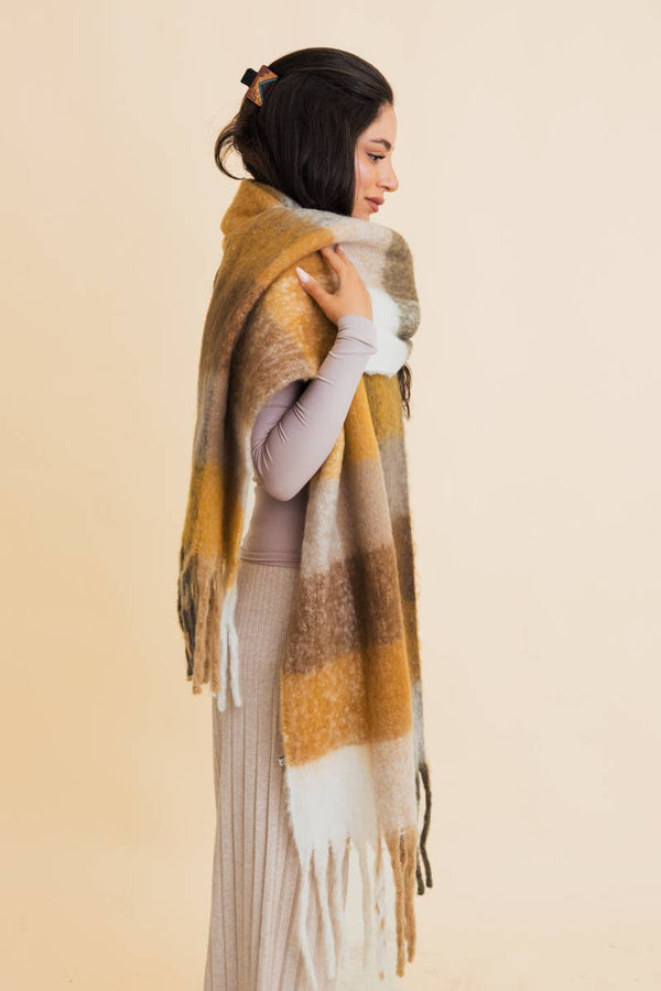 Cozy Oversized Fringe Scarf - Hyperbole