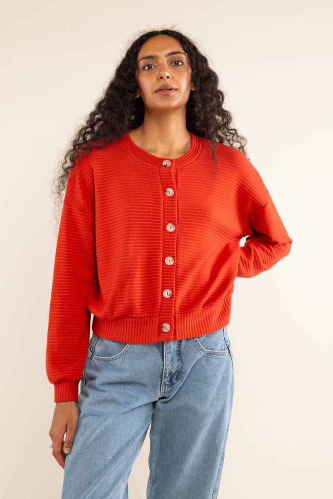 Jos Knit Rib Cardigan - Hyperbole