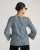 Montauk Breton Stripe Bell Sleeve Top - Deep Sea/White Stripe (sizes 00 - 40) - Hyperbole