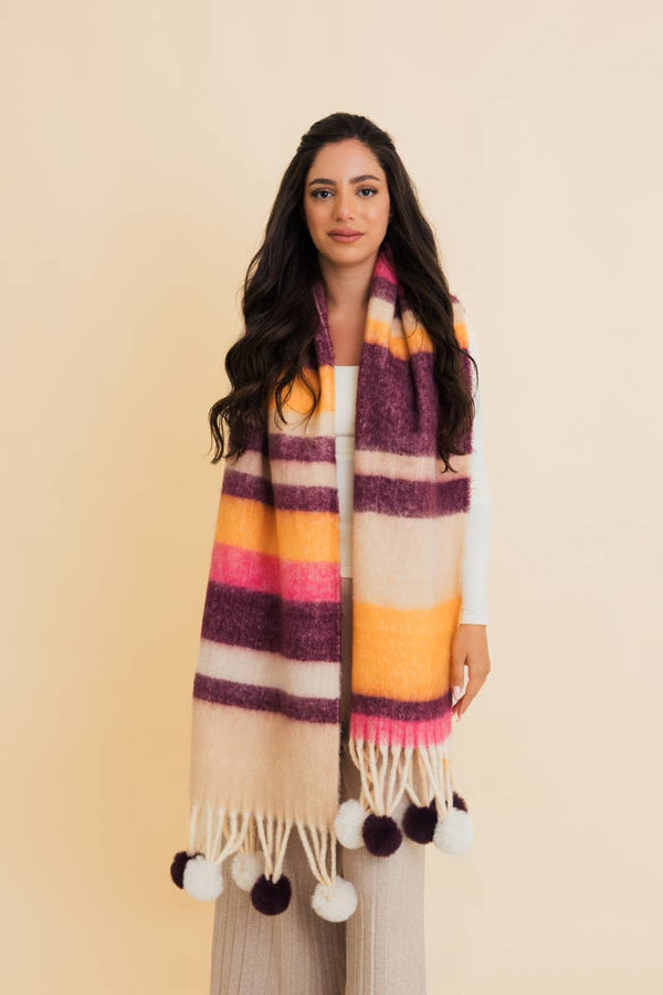 Pom Pom Tassel Scarf - Hyperbole