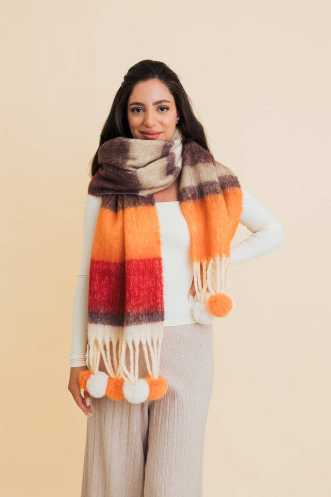 Pom Pom Tassel Scarf - Hyperbole