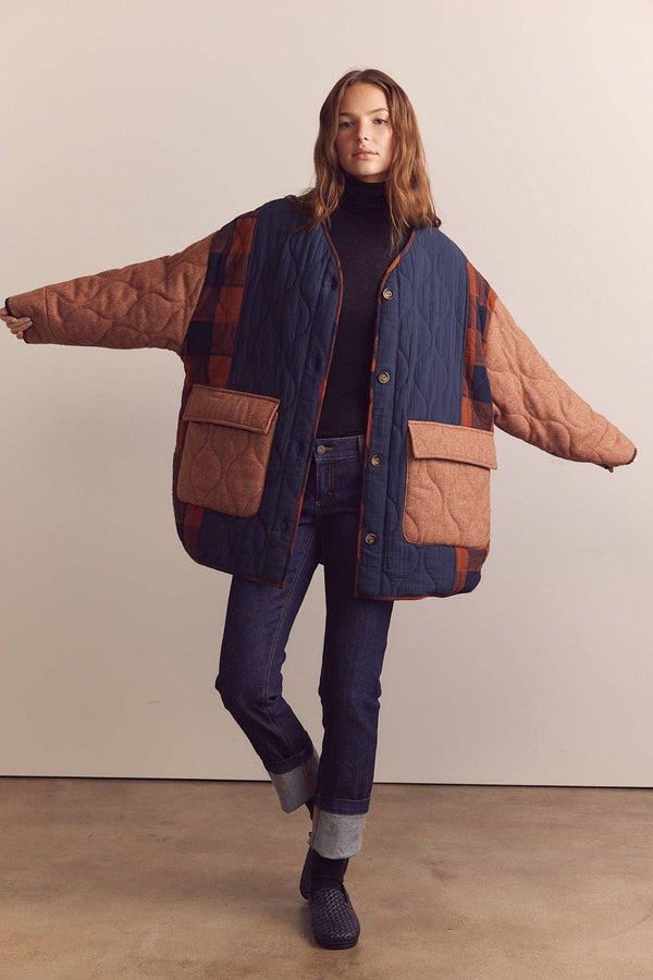 Reversible Patched Quilt Jacket - Hyperbole