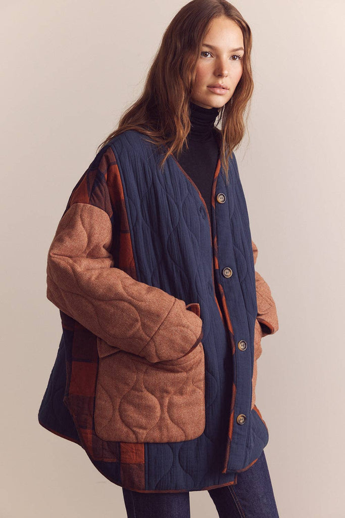 Reversible Patched Quilt Jacket - Hyperbole