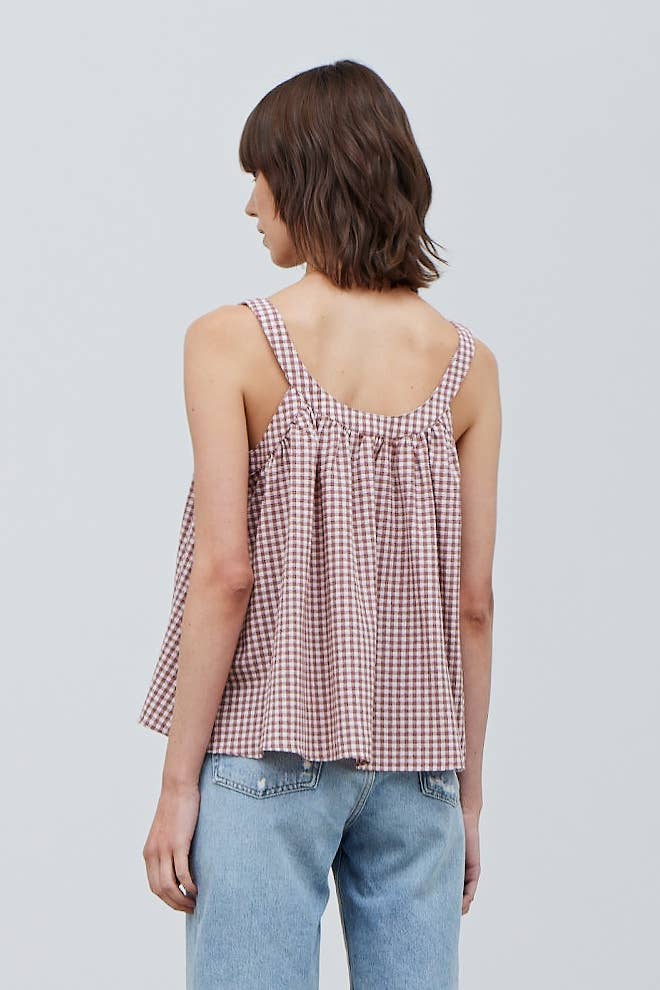 Rosewood Plaid Top - Hyperbole