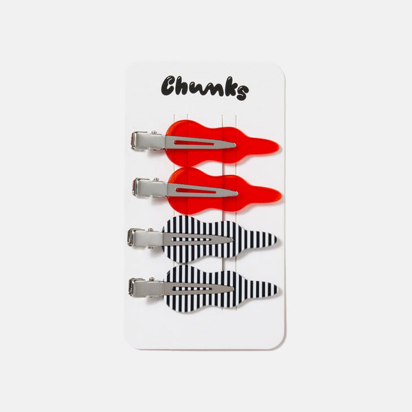 Setting Clips in Candy Red + Stripes - CHUNKS - Hyperbole