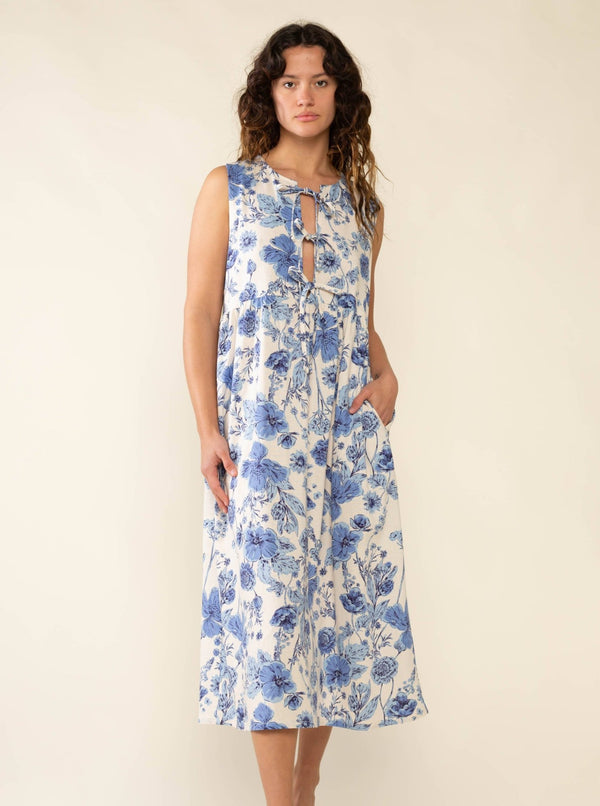 Sonoma Floral Tie - Up Midi Dress - Hyperbole