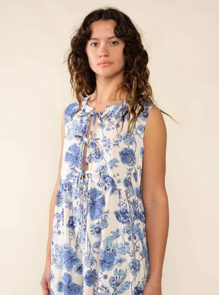 Sonoma Floral Tie - Up Midi Dress - Hyperbole