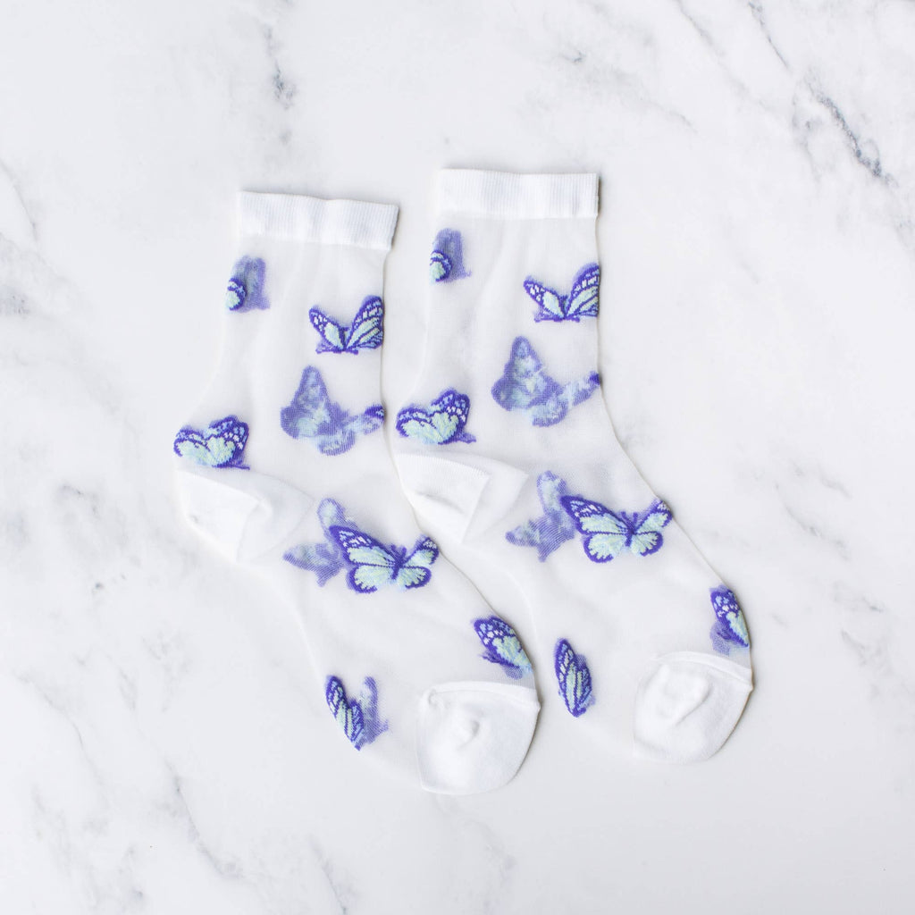 Tiepology - Women's Mesh Butterfly Casual Socks - Hyperbole