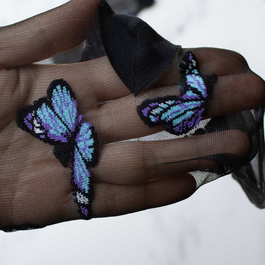 Tiepology - Women's Mesh Butterfly Casual Socks - Hyperbole