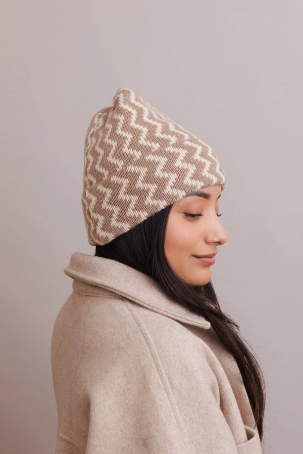 ZigZag Beanie - Beige - Hyperbole